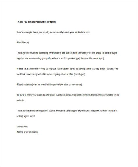 post event thank you letter